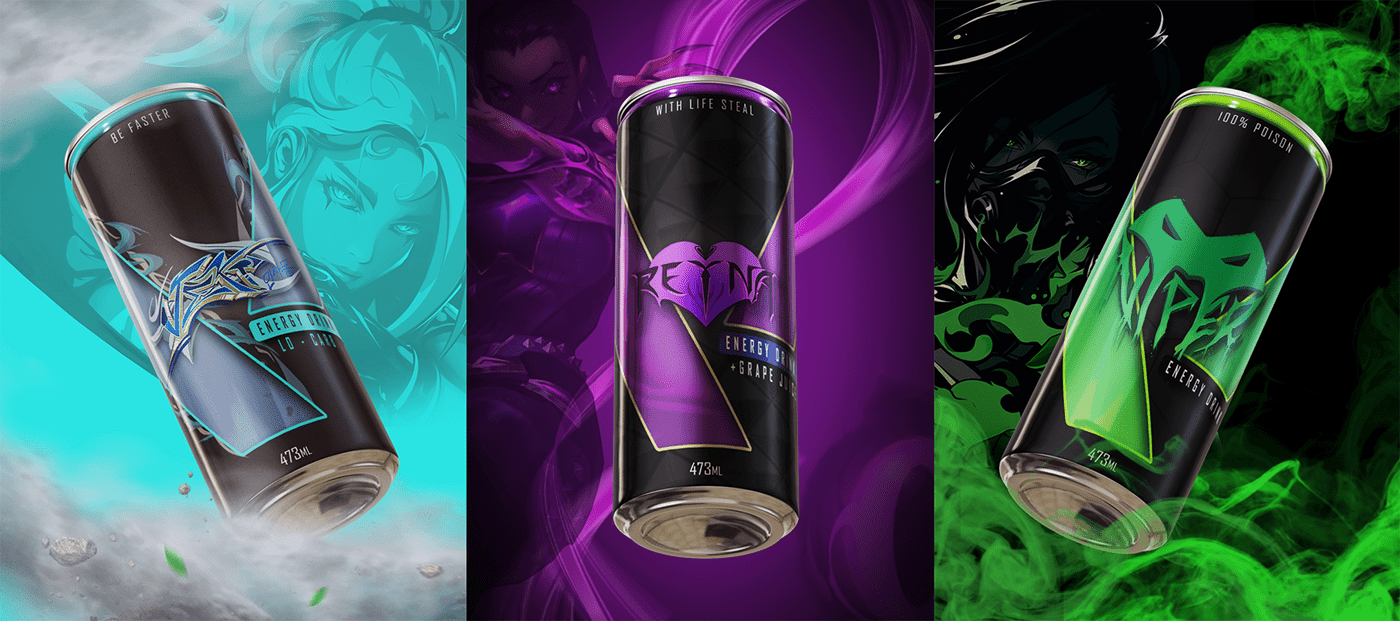 VALORANT Character Energy Drinks on Behance