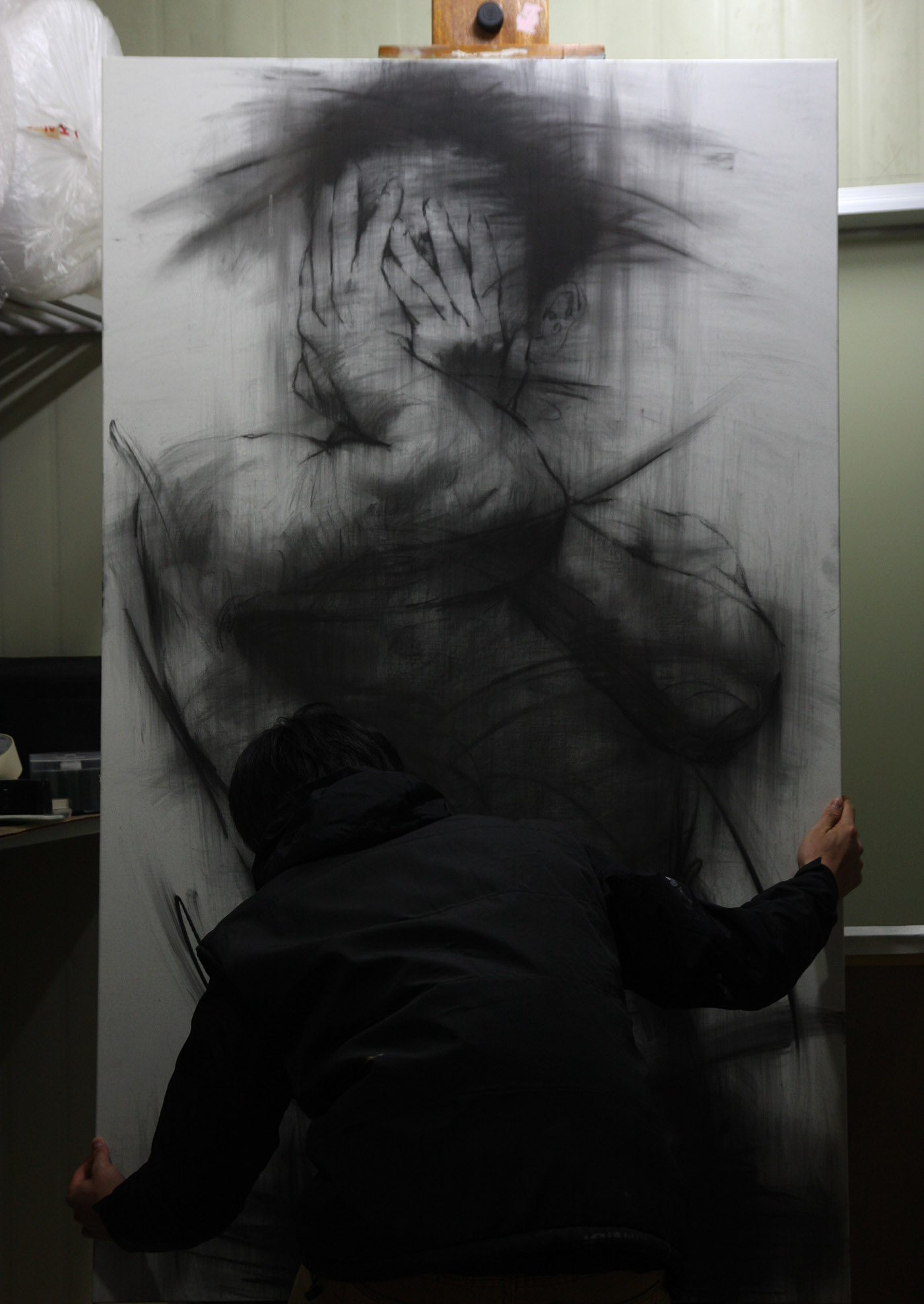 charcoal on canvas on Behance