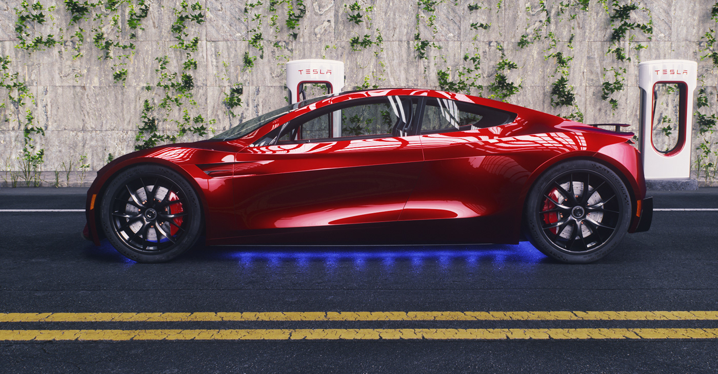 Tesla Roadster 2020 Complete 3D Model & Rig on Behance