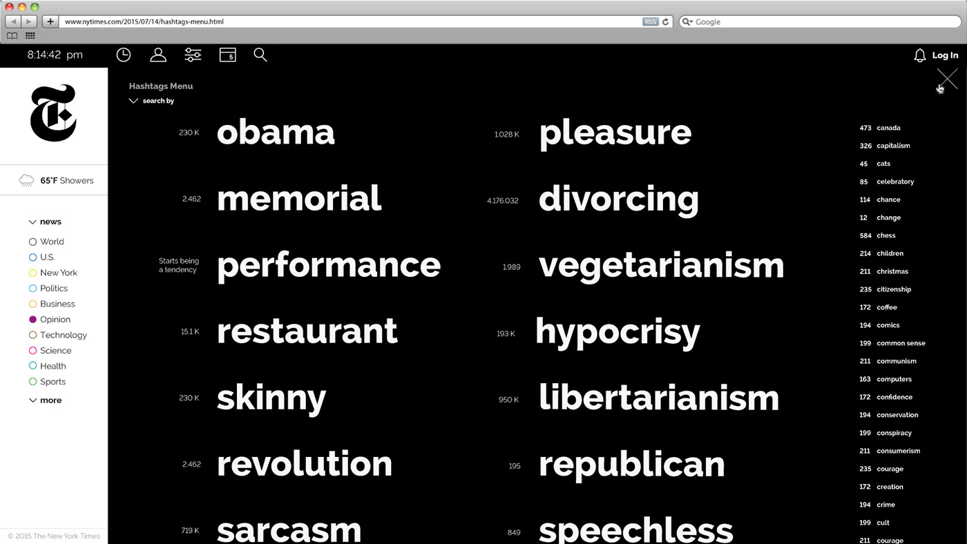 The New York Times; web design on Behance