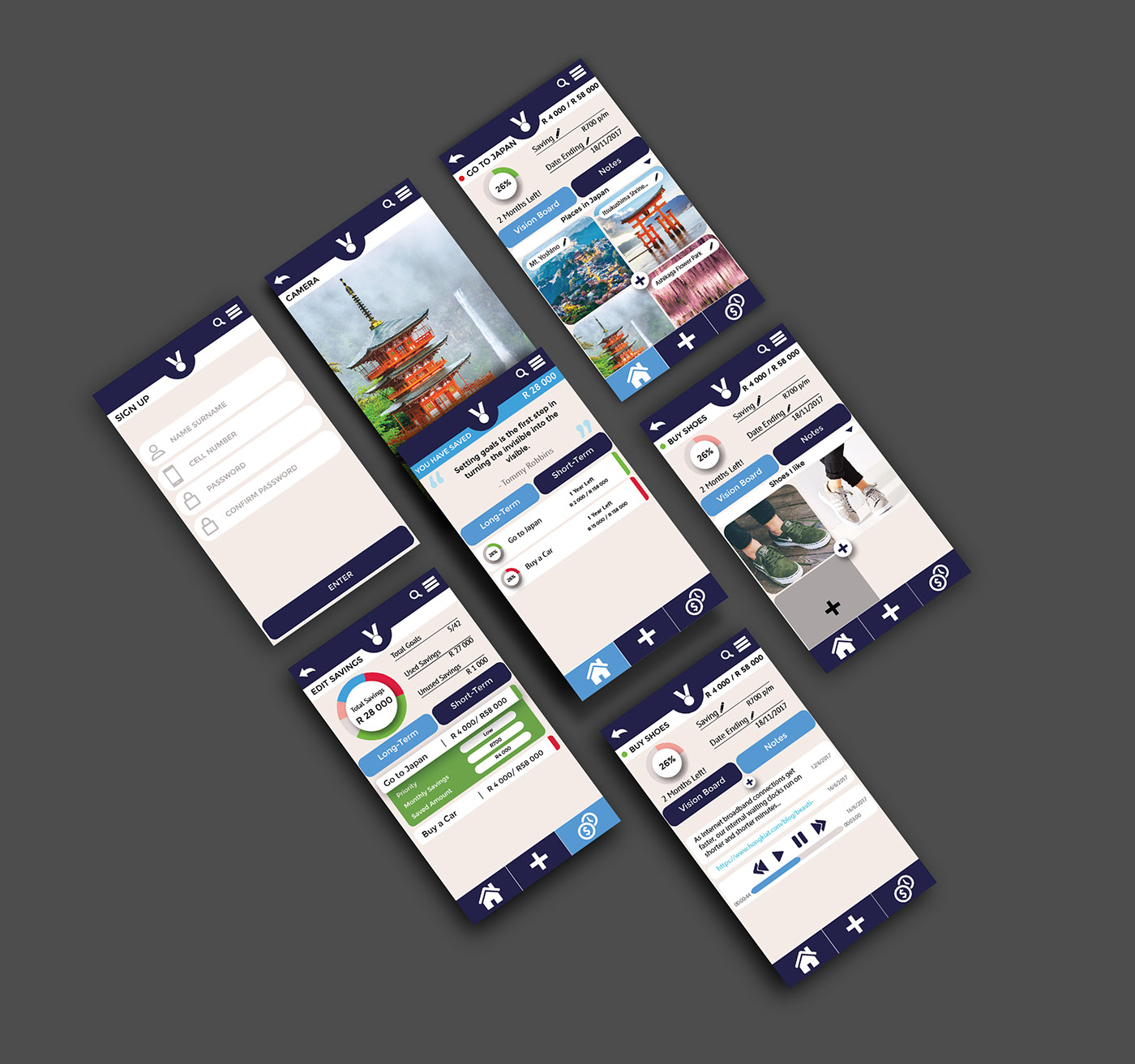 Visualize Goal Setting App on Behance