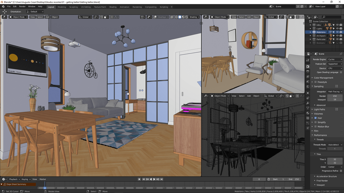 Interior rendering made in Blender 2.80 on Behance