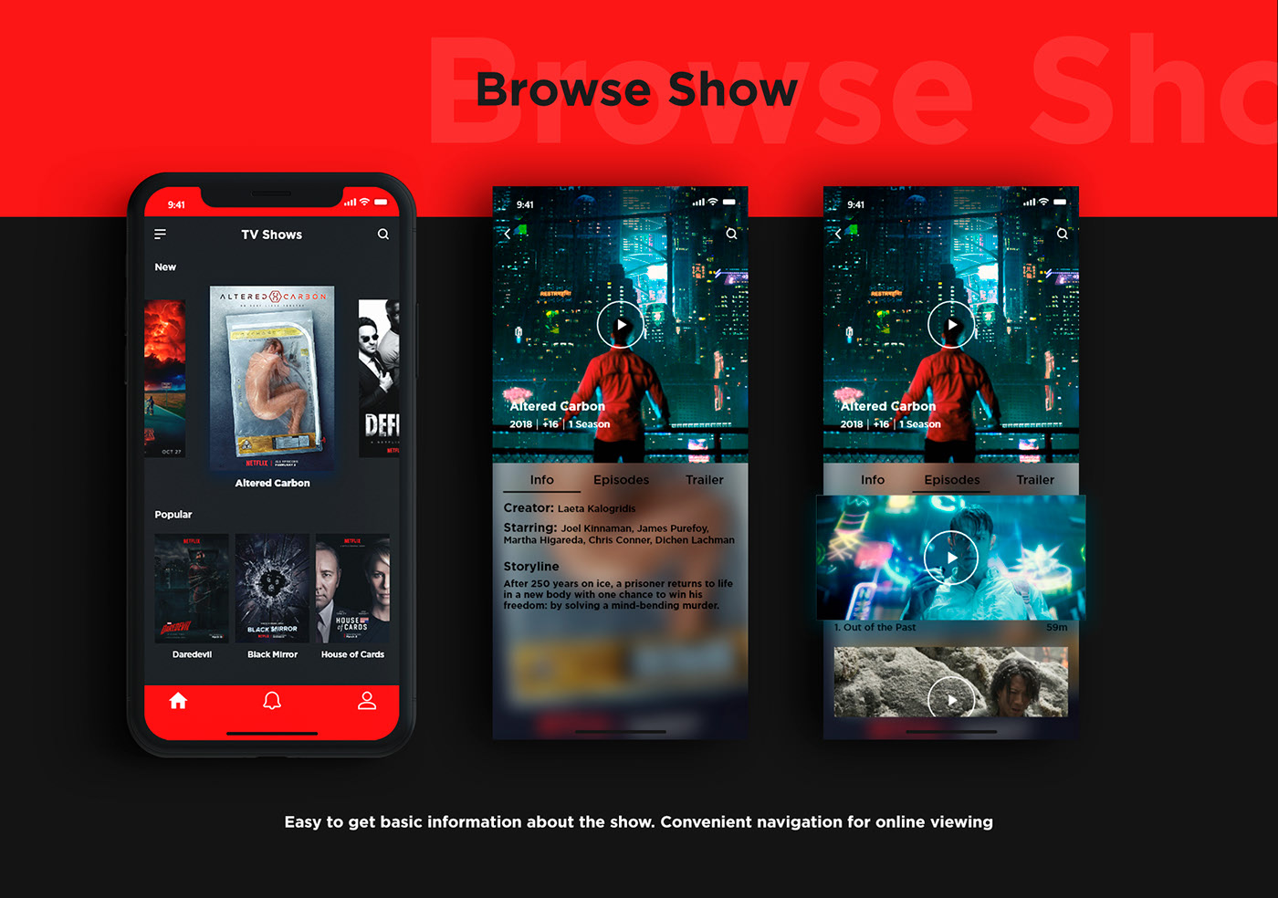 Netflix app UI redesign on Behance