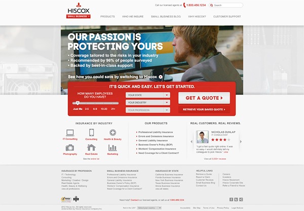 Hiscox Small Business Insurance on Behance