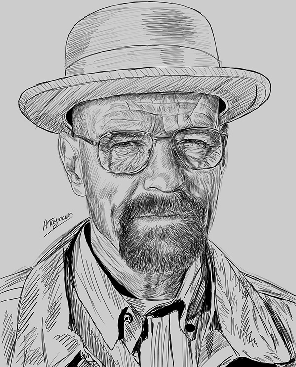 Walter White Sketch Anatomy drawing Behance