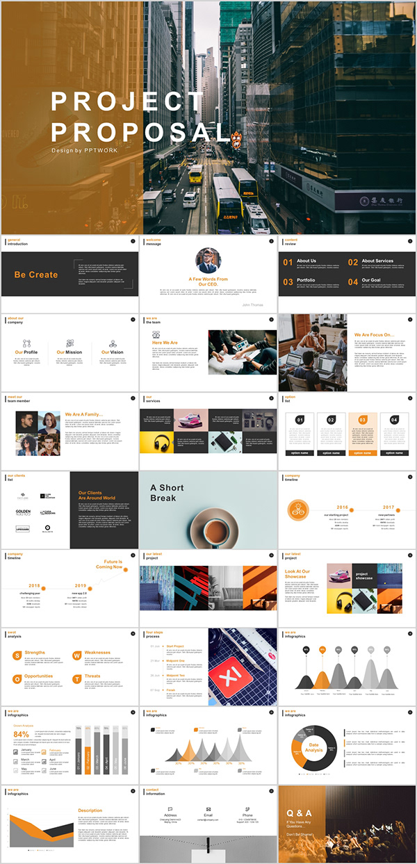 Best project proposal PowerPoint templates on Behance