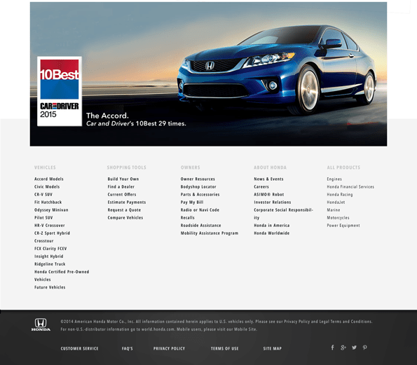 Concept Honda Website Redesign on Behance