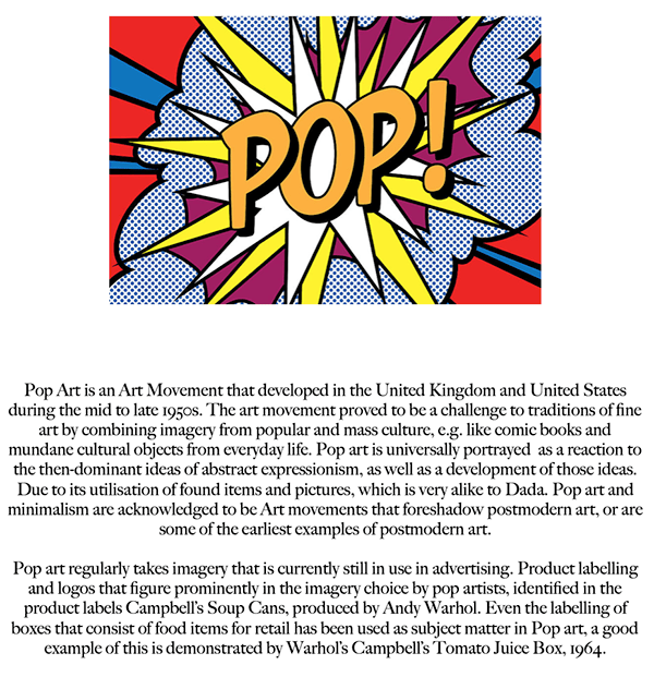 Personal Investigation The Pop Art Movement on Behance