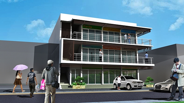 Plan, section, and elevation are different types of drawings used by architects to graphically represent a building design and construction. A Three Storey Commercial and Residential Building on Behance