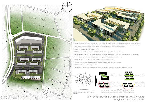 Middensity housing project on Behance