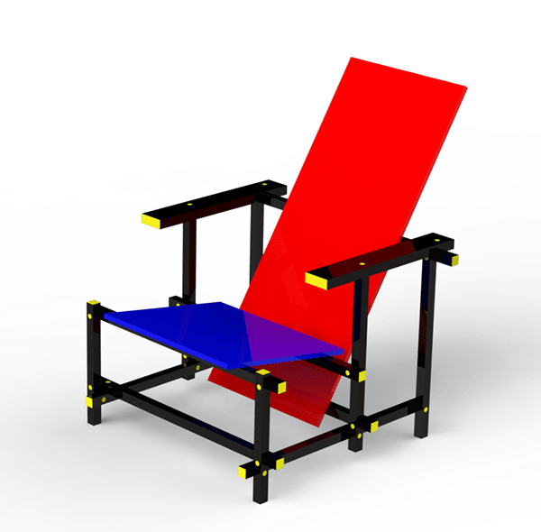 Red and Blue Chair on Behance