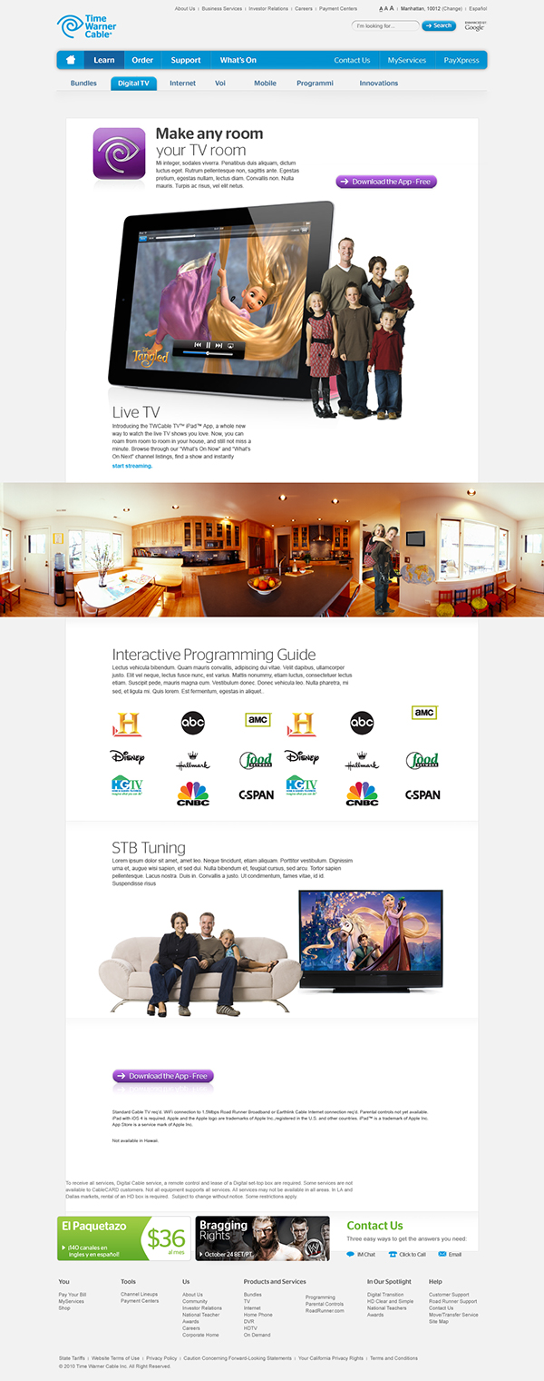 Time Warner Cable App Page on Behance