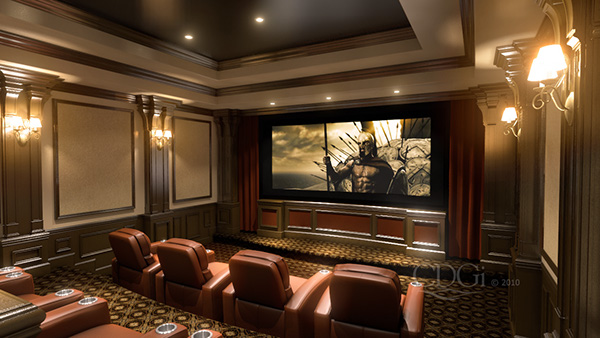 Home Theater Interior 3D Renderings on Behance