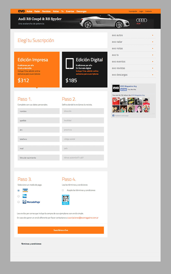 Evo Magazine site on Behance