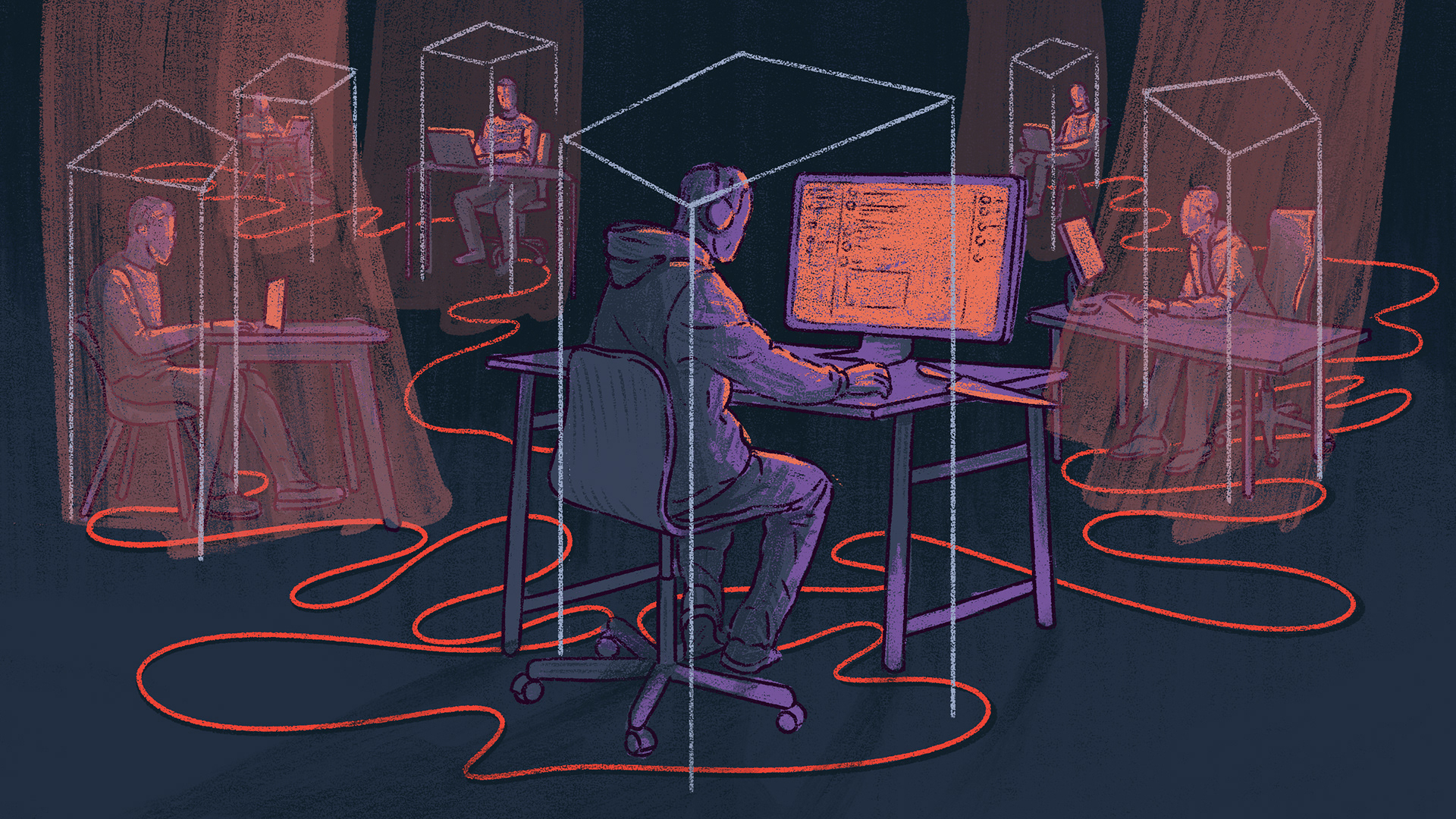 Editorial Illustration Dark Side Of Internet Behance