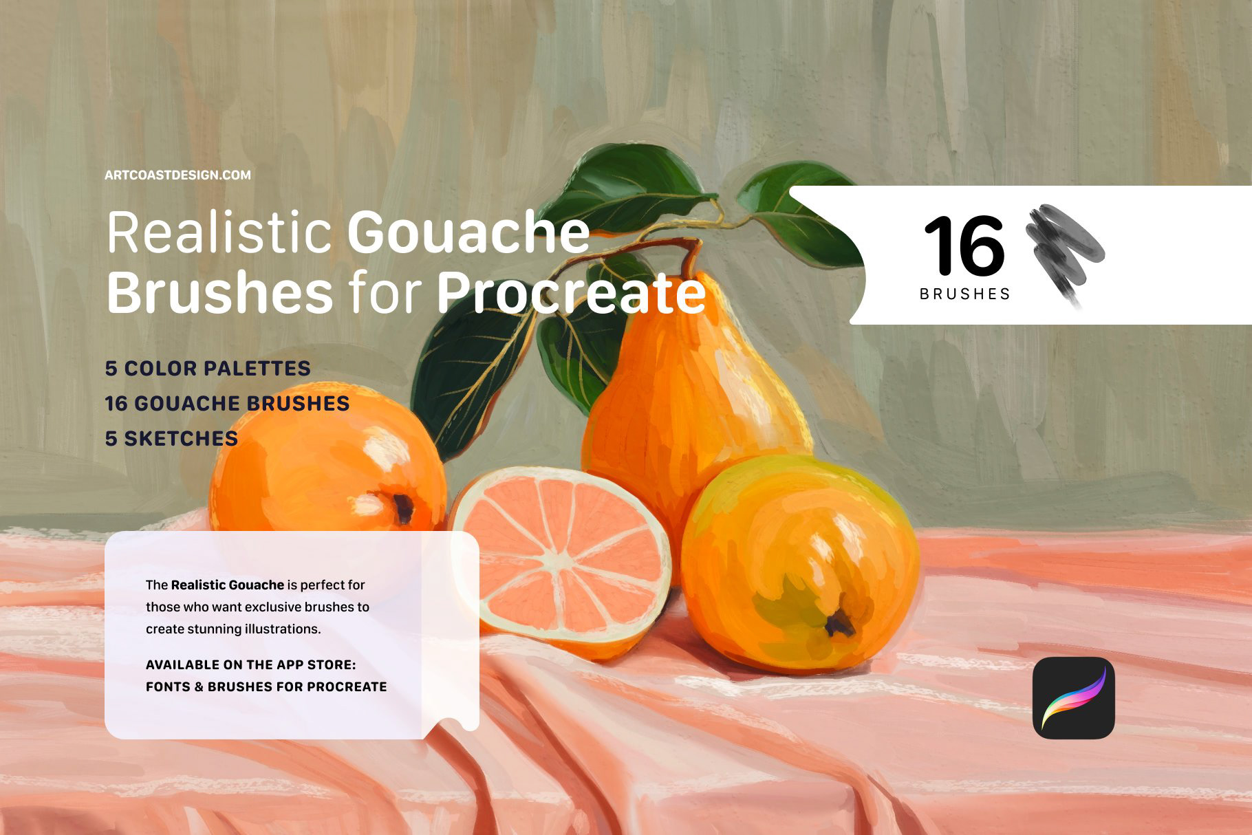 Realistic Gouache Brushes for Procreate Behance