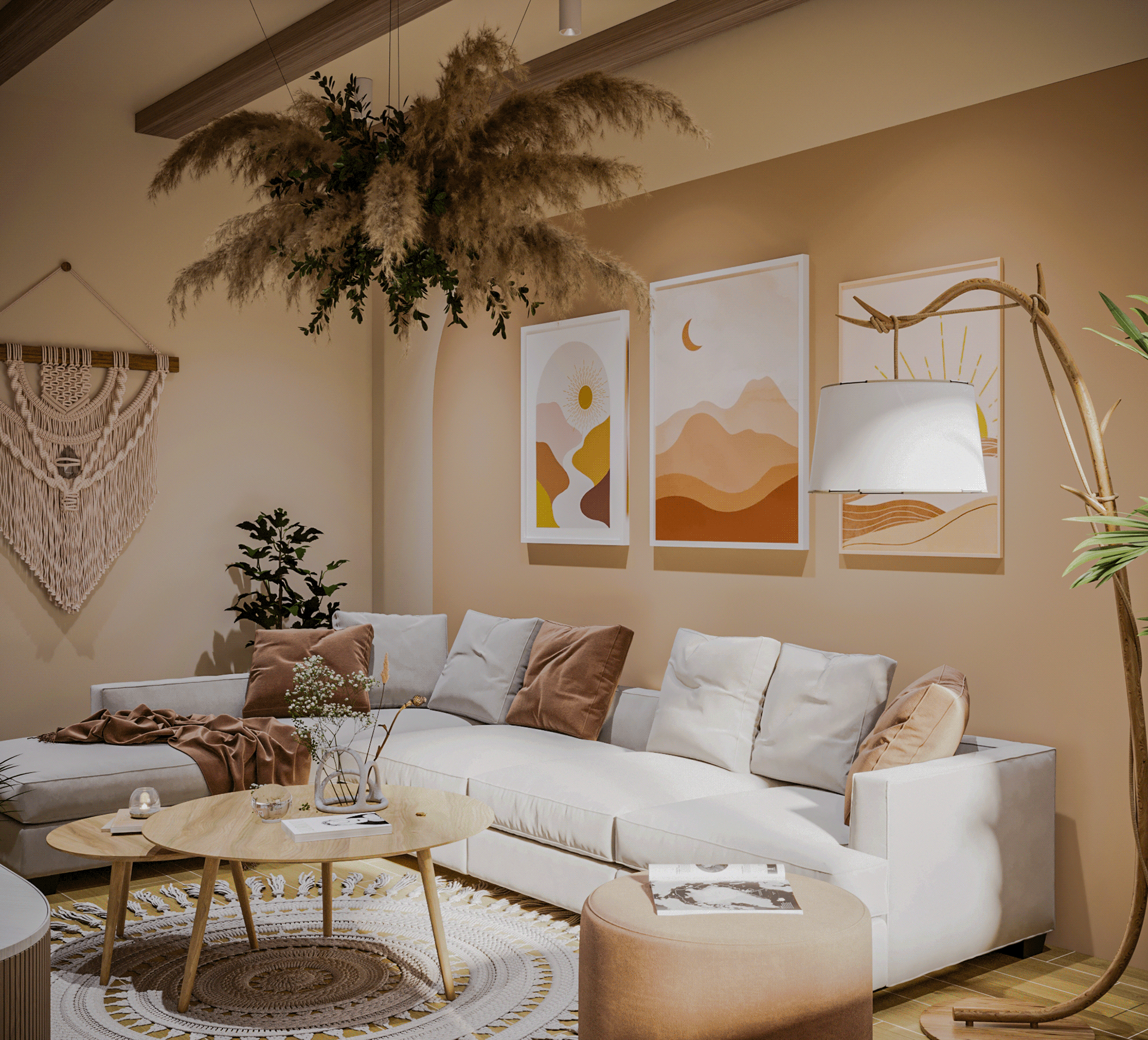 japandi living room on Behance