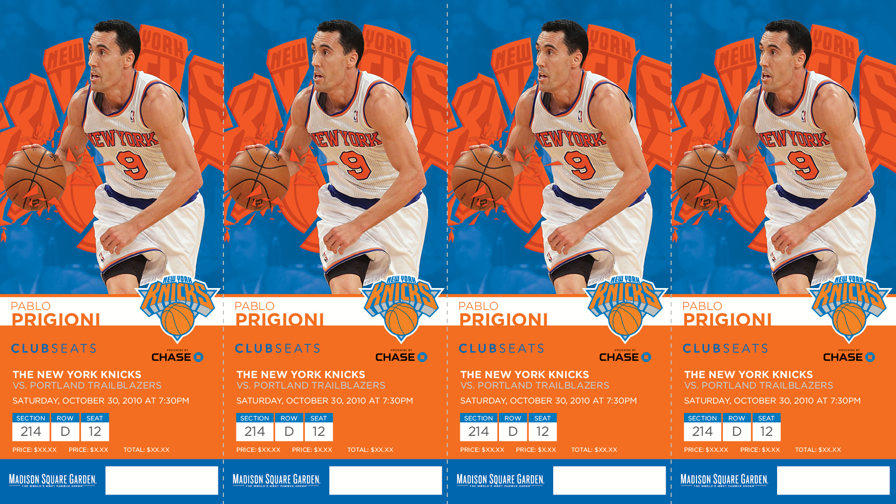 NY Knicks 201314 Season Tickets on Behance