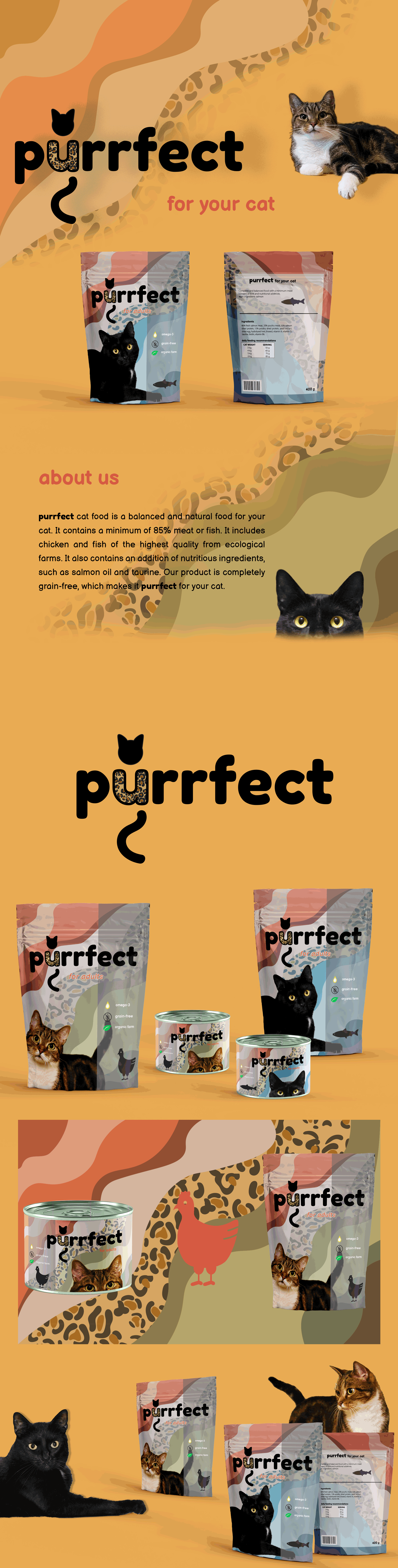 purrfect cat food branding design Behance