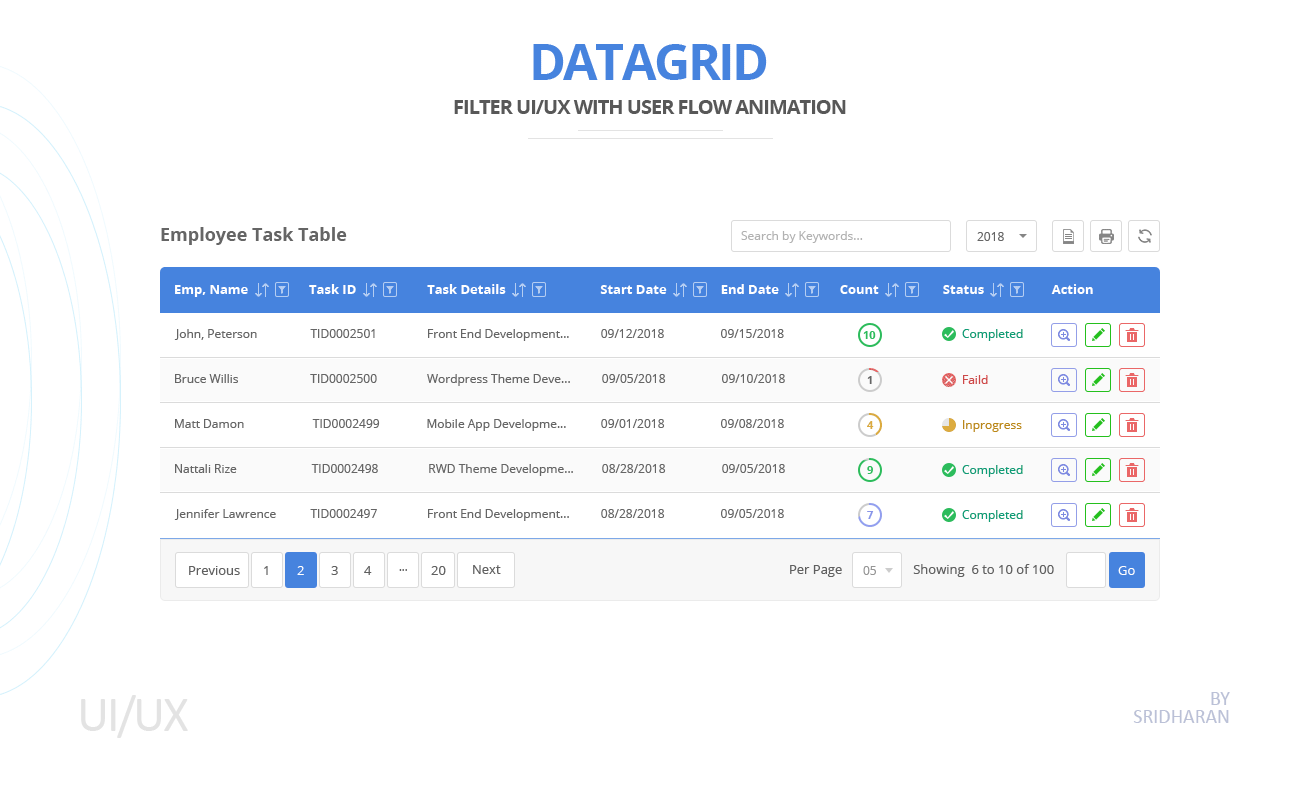 Data Grid Filter UI Behance