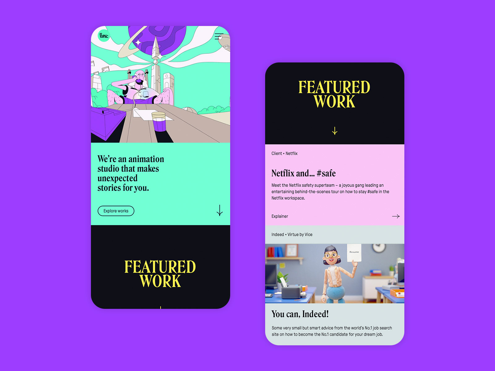Panic Landing Page Design on Behance