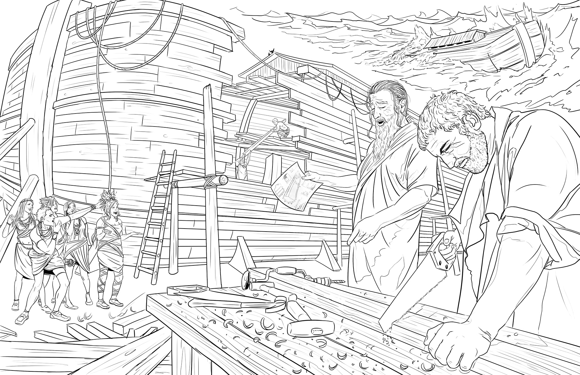 Noah Building the Ark Behance