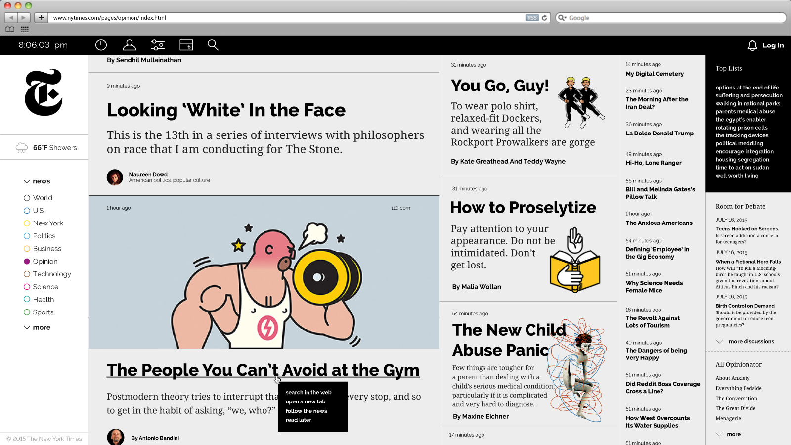 The New York Times; web design on Behance