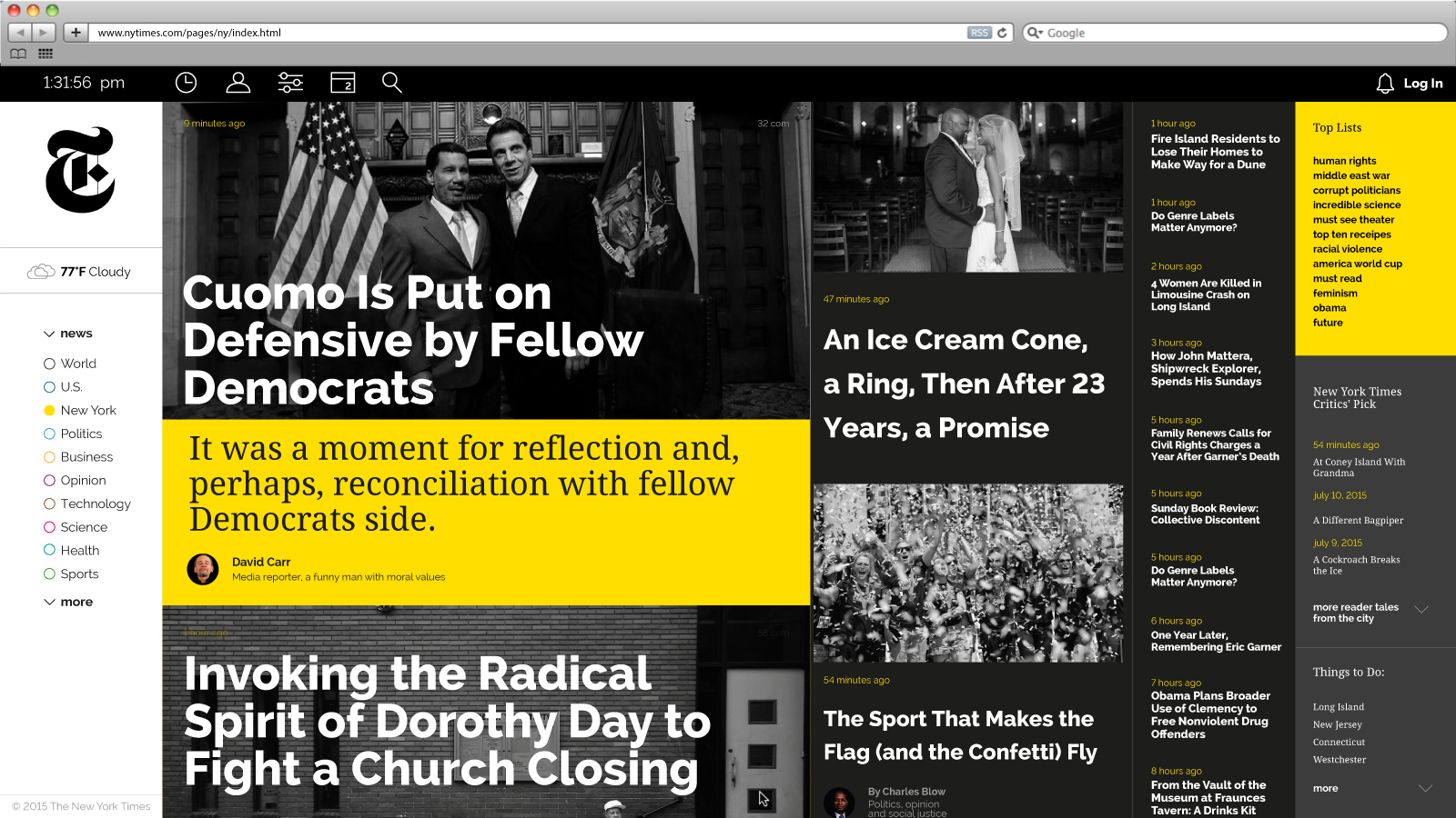 The New York Times; web design on Behance