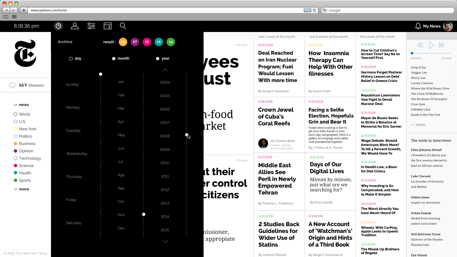 The New York Times; web design on Behance