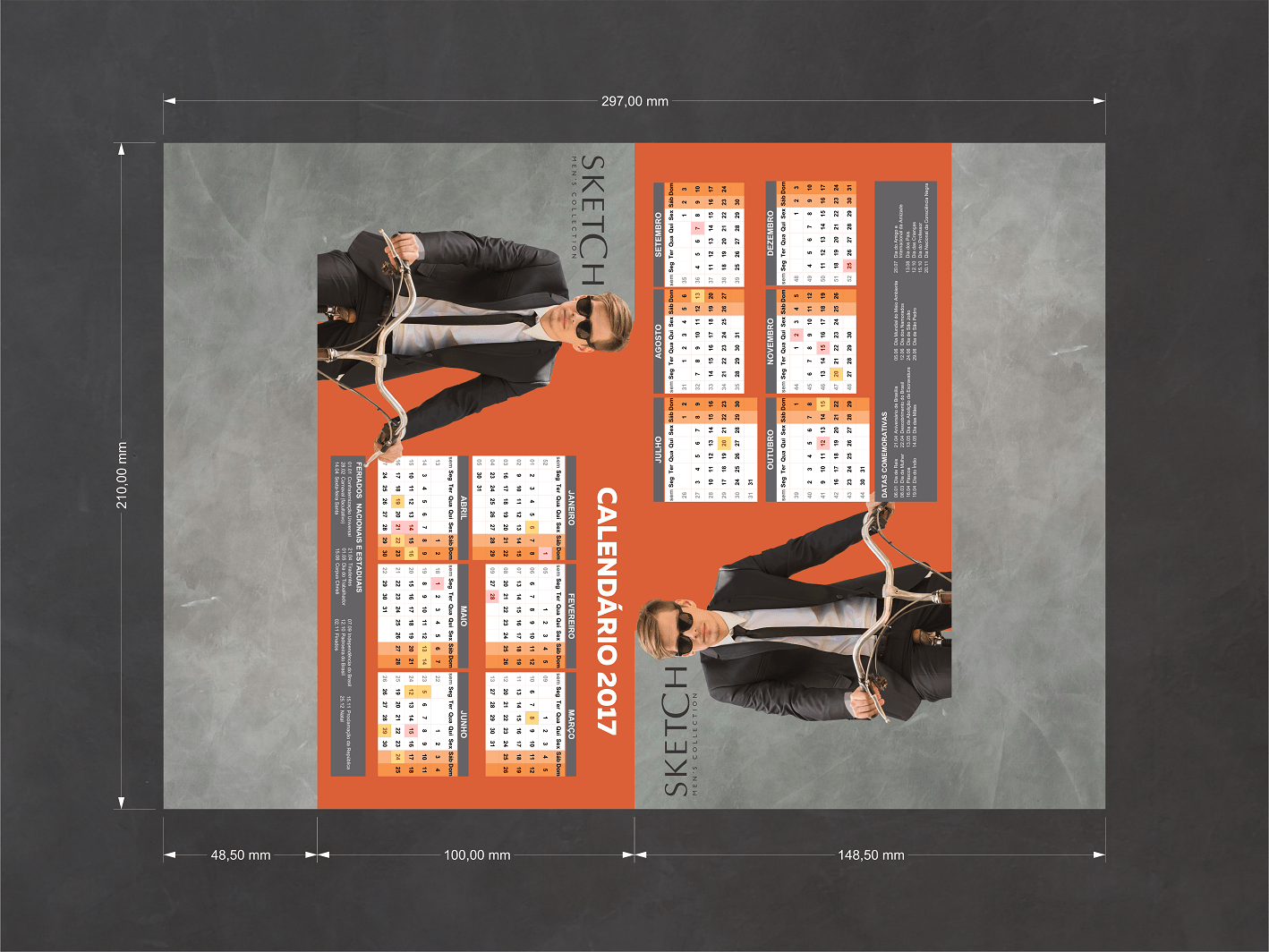 Calendário 2017 Sketch Men's Collection on Behance