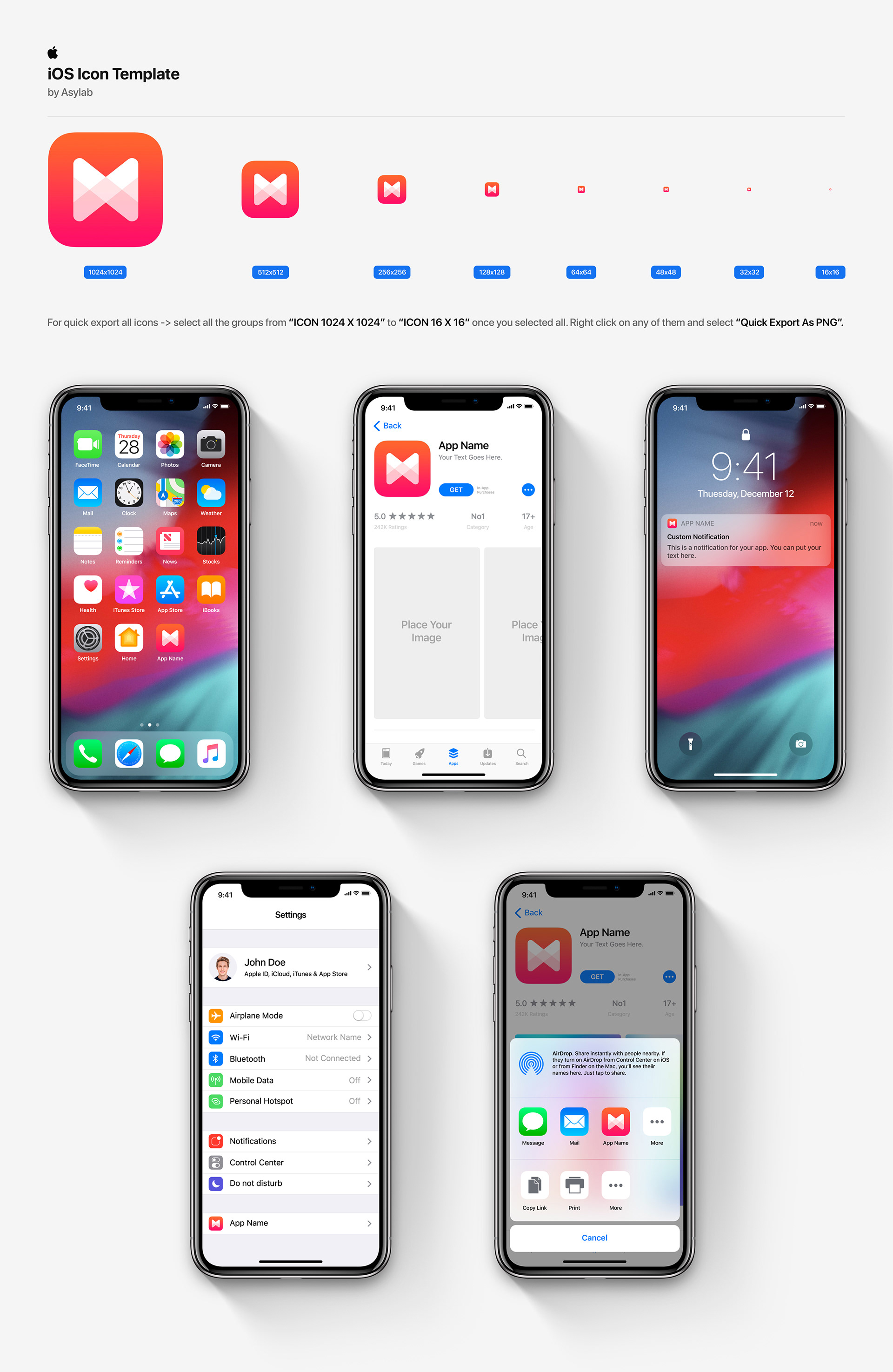 iOS Icon Template Mockup PSD on Behance