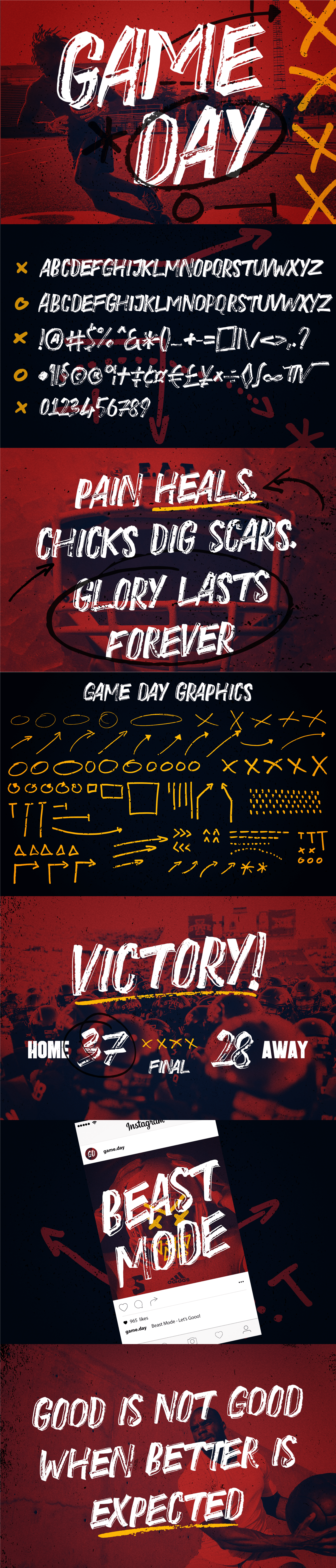 The main purpose of the text is to spread awareness, information. Game Day Free Hand Drawn Font On Behance