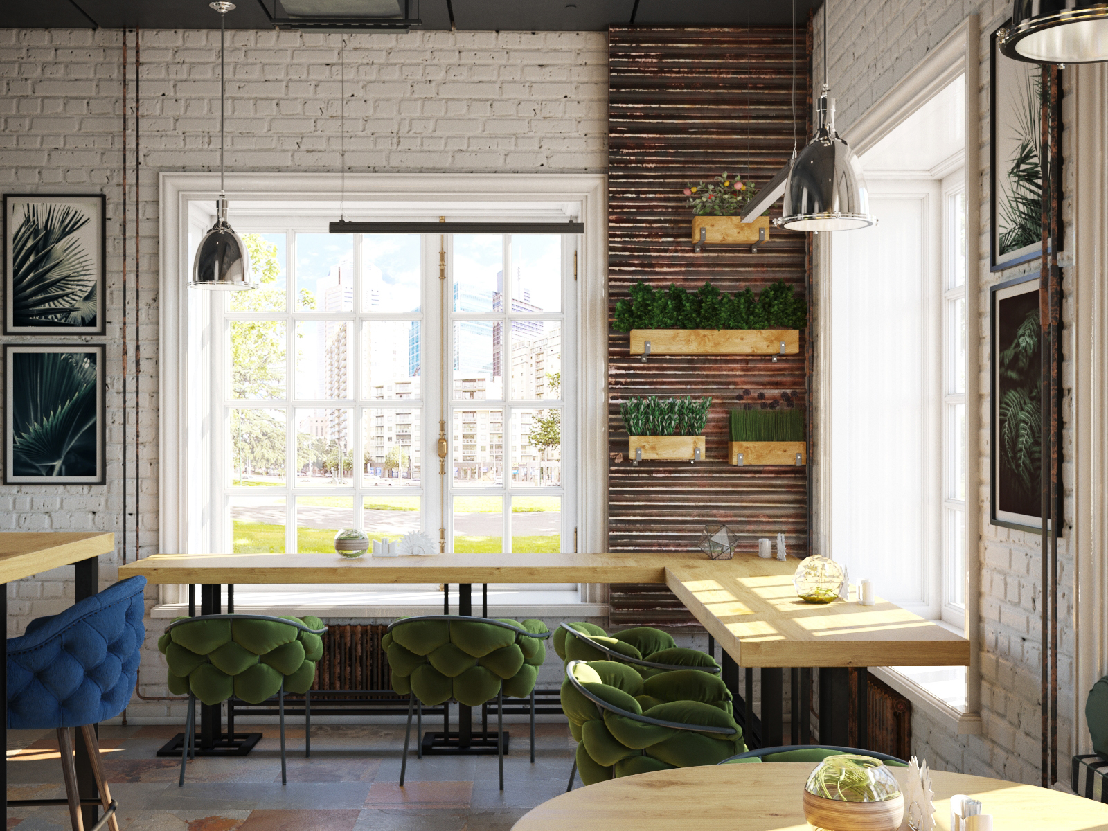 Interior of the Cafe "Green Leaf Cafe" on Behance