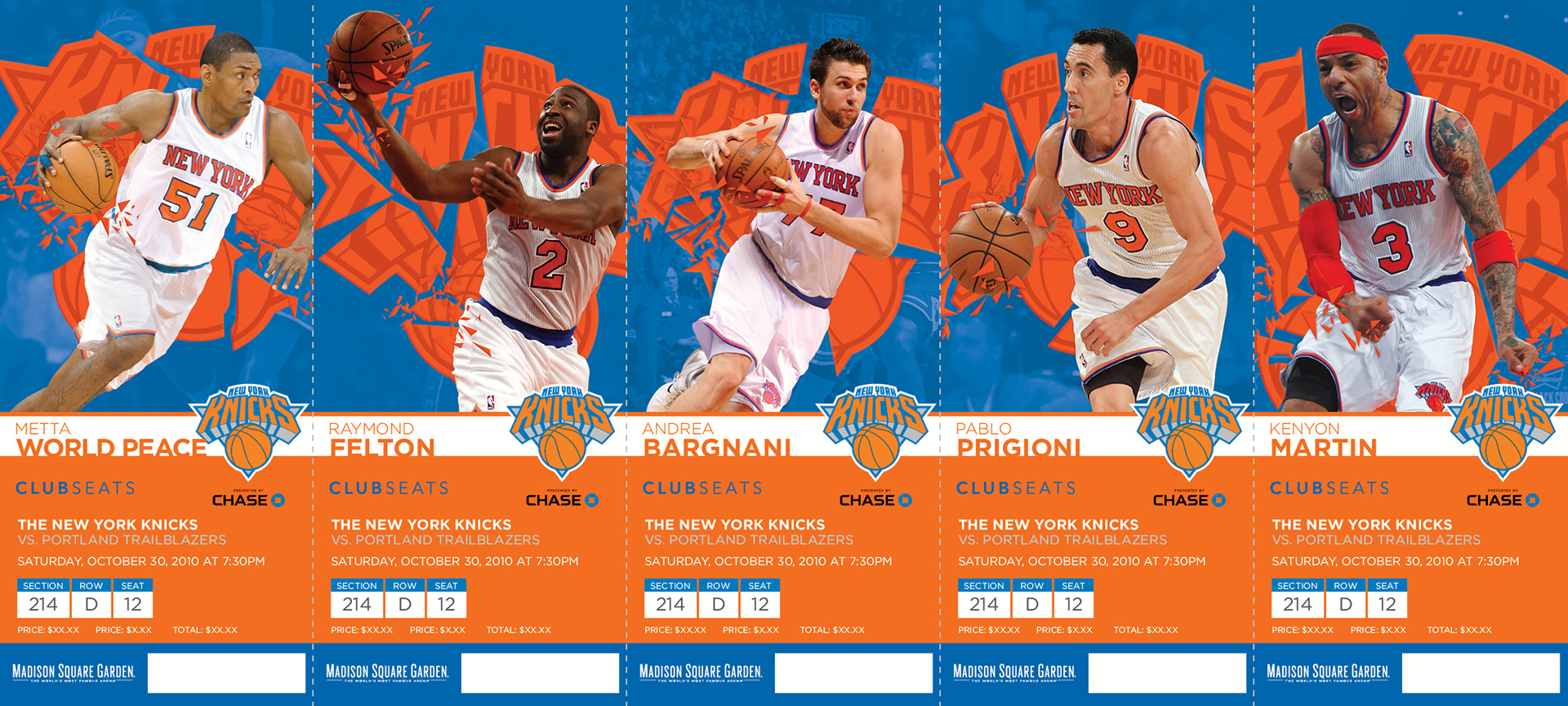NY Knicks 201314 Season Tickets on Behance