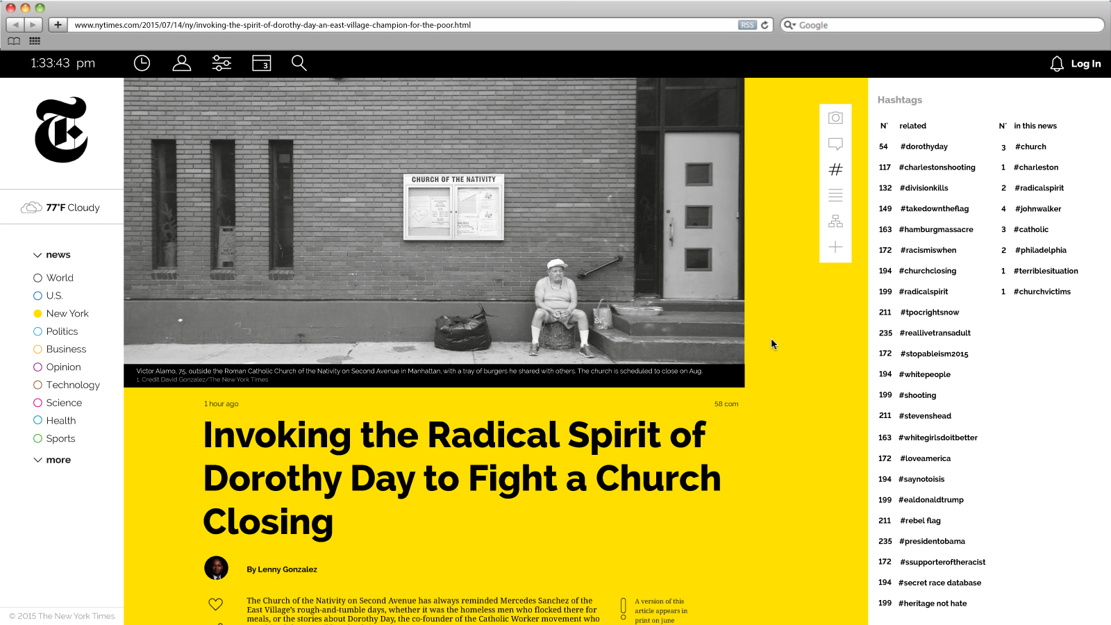The New York Times; web design on Behance
