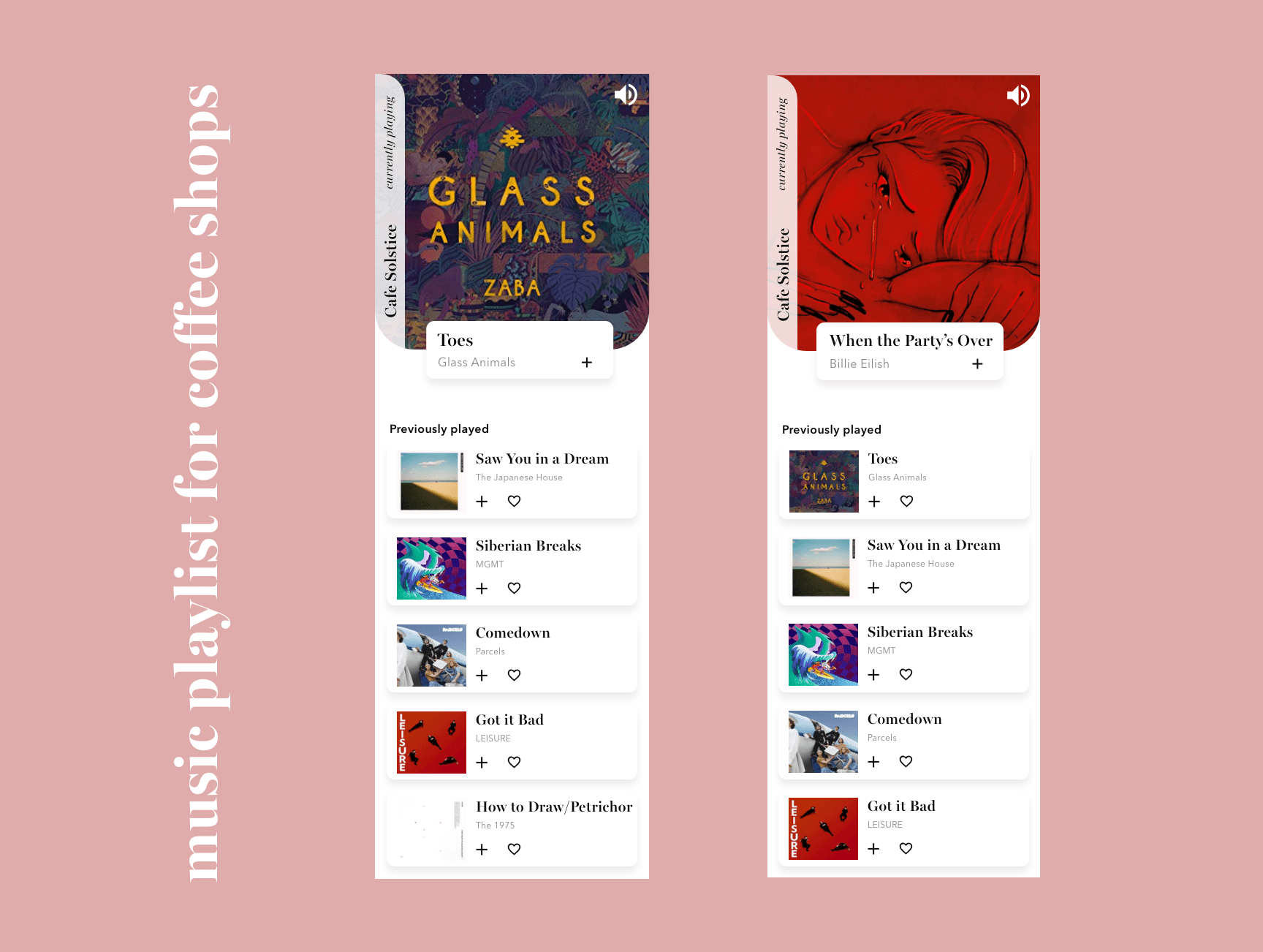 Music Playlist Coffee Shops Behance