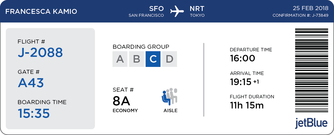 jetBlue Boarding Pass Redesign on Behance