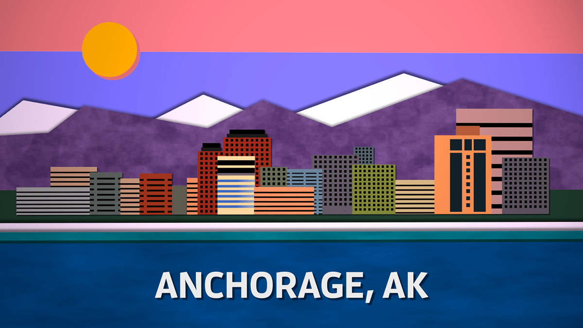 Anchorage Skyline Illustration and Animation on Behance