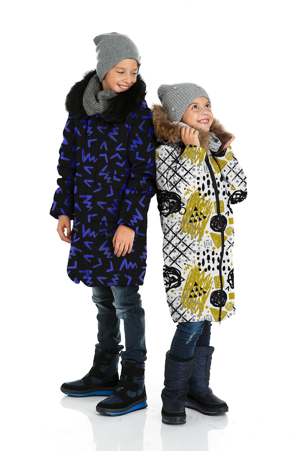 Kid winter jackets mockup bundle on Behance