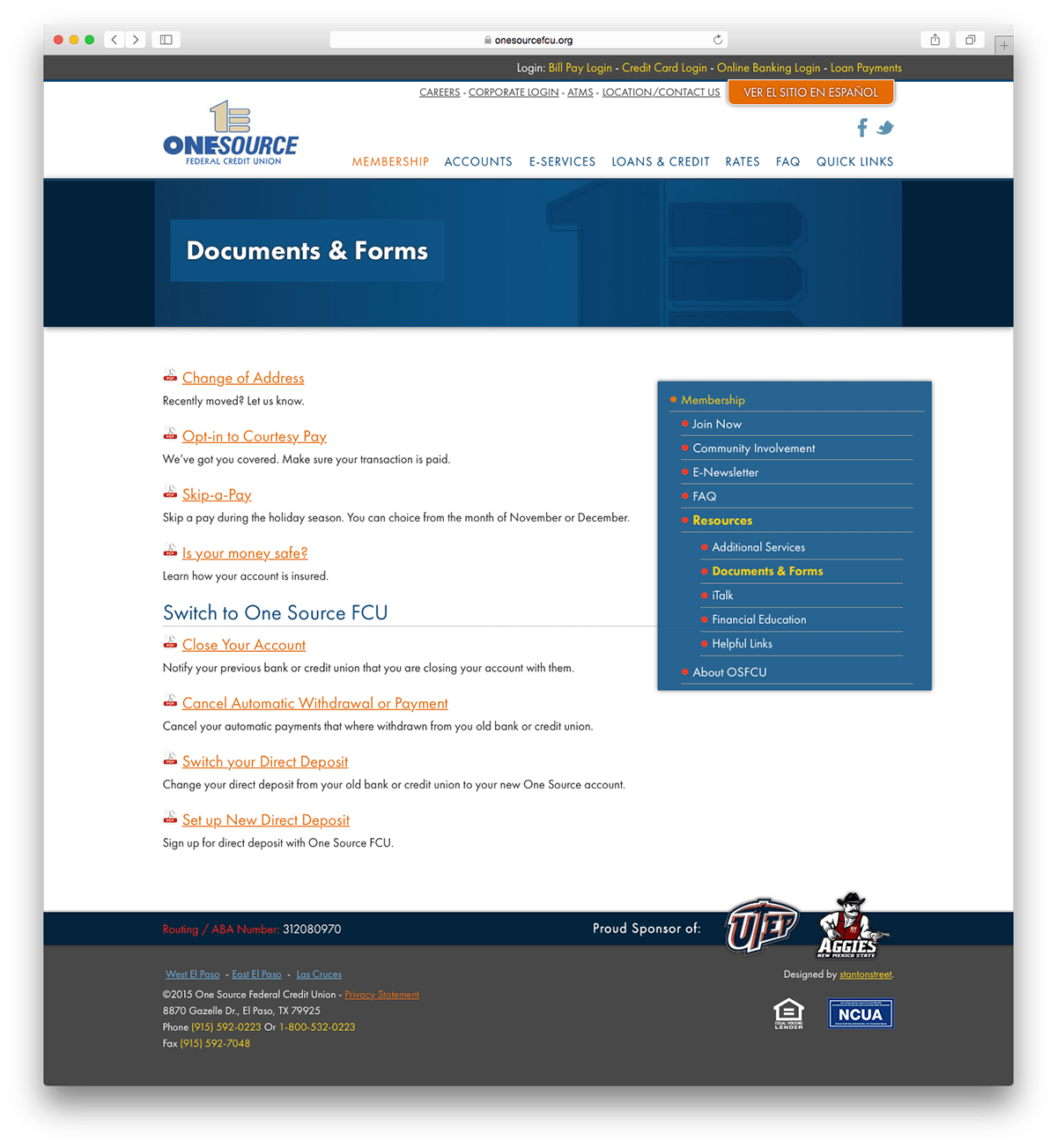 Southwest Credit Card Log On One Source Federal Credit Union El Paso Tx