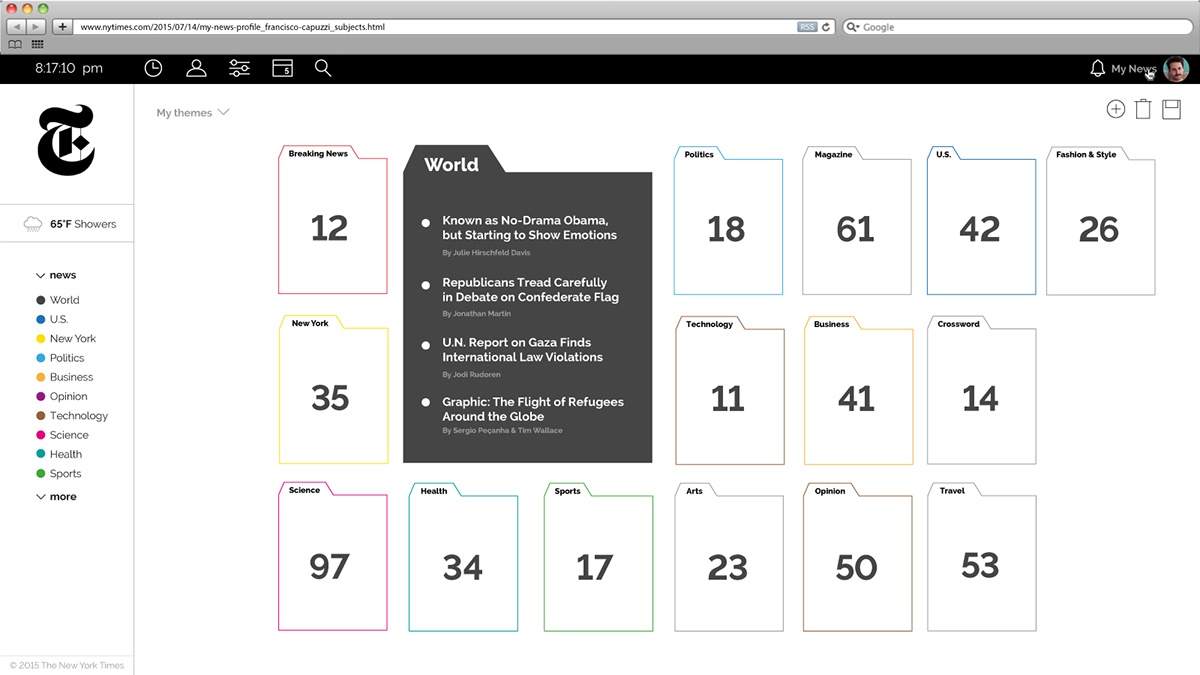 The New York Times; web design on Behance