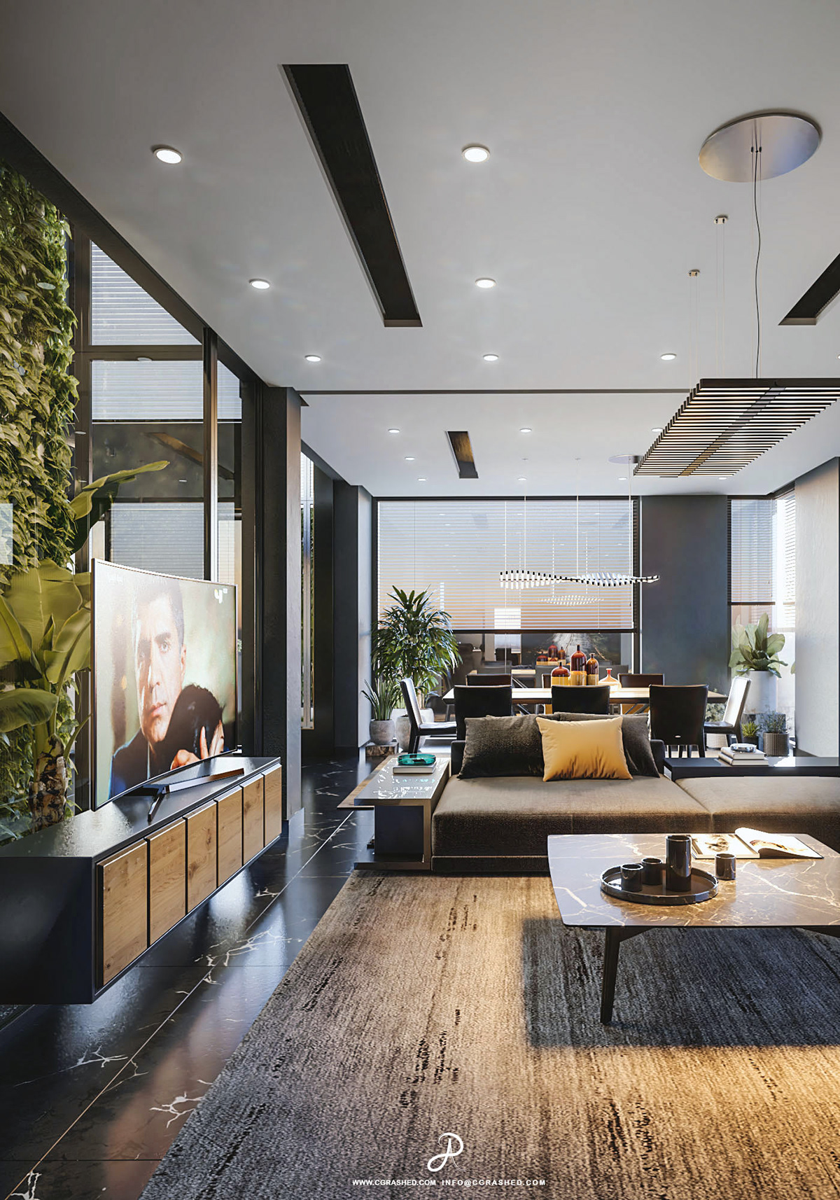 Modern Living Area on Behance