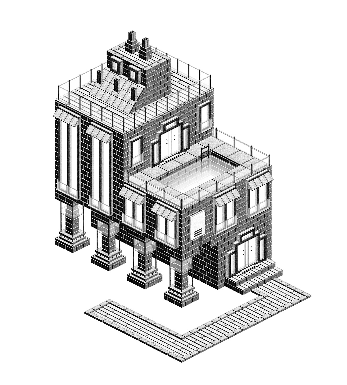 Brick Buildings on Behance