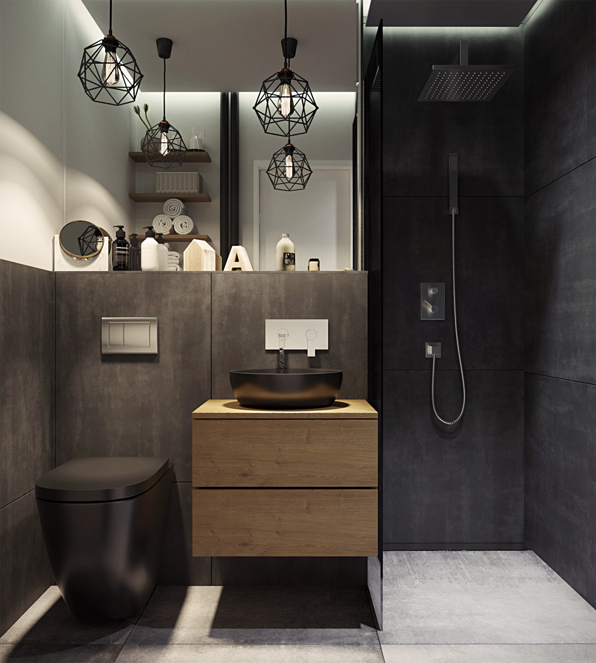 Black & Gray Bathroom Design on Behance