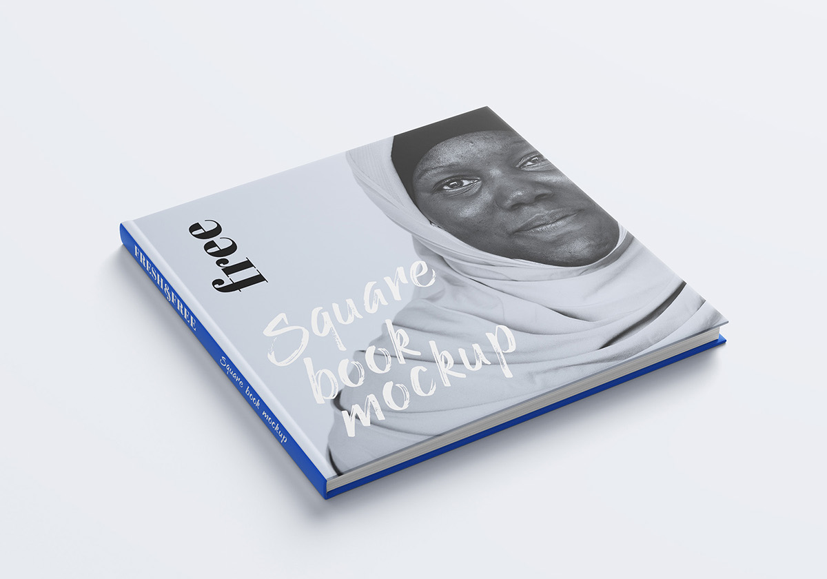 Free square book mockup on Behance