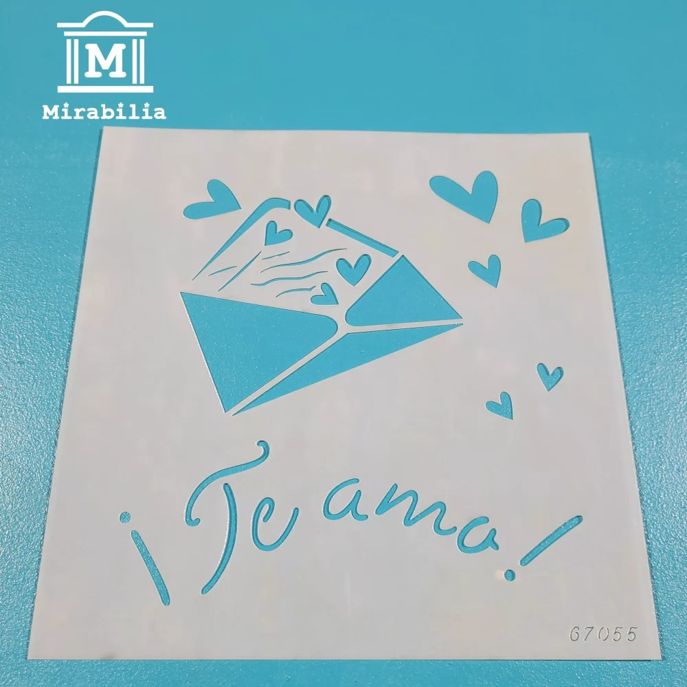 STENCIL TE AMO 20X20 Mirabilia