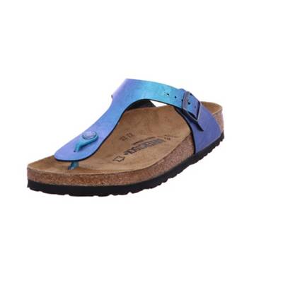 BIRKENSTOCK, Damen Zehentrenner Gizeh Birkoflor in blau 1012400