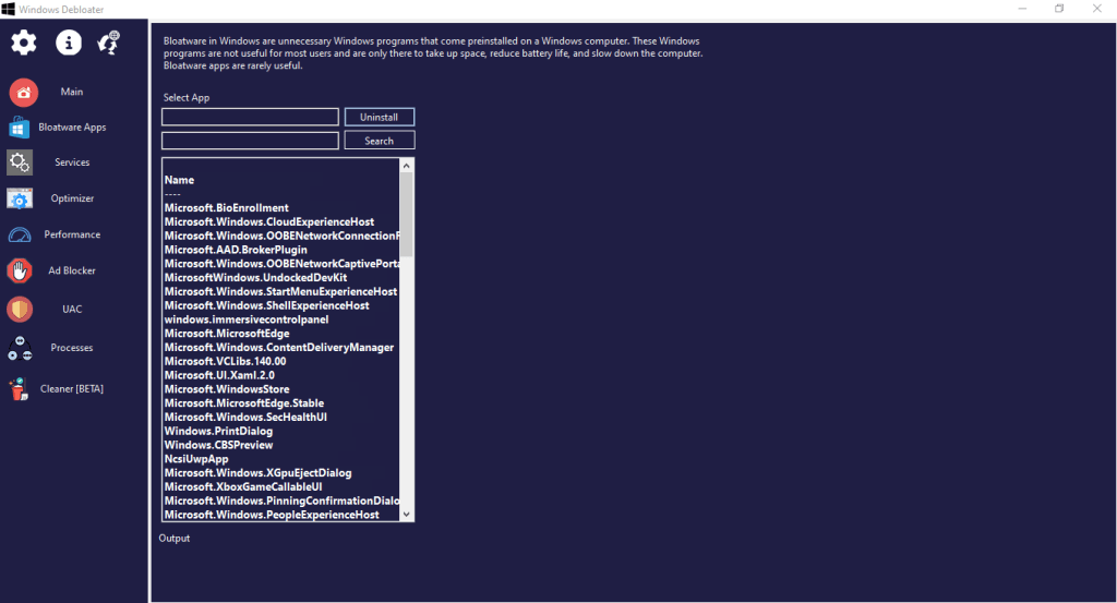 Windows Debloater xfDev