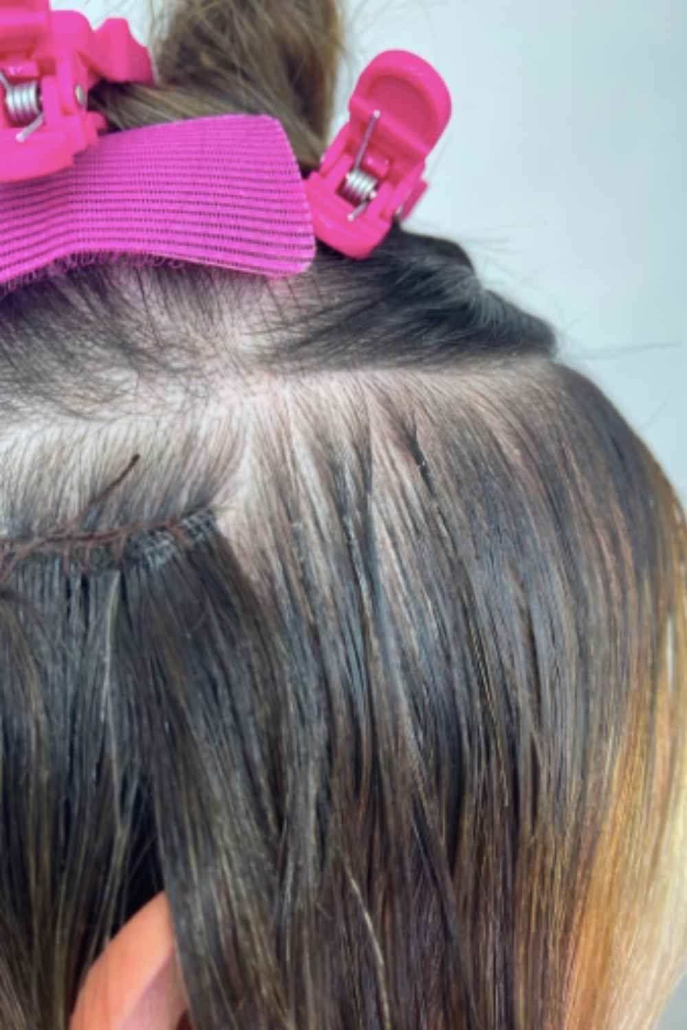 Invisible Hybrid Weft Hair Extensions Install for Fine Hair Mirella