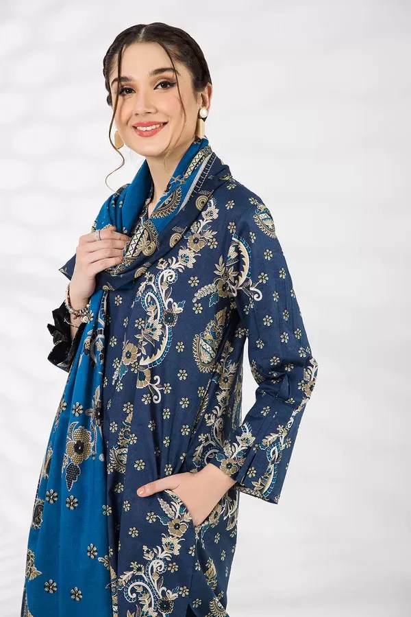 Nishat linen 3pc Printed Khaddar Mirha's Closet